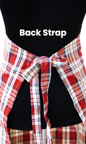 Image of Kitchen Apron for Women & Men | 100% Cotton | Cooking Apron with Big utility Pocket | Adjustable neck strap | Free Size | Kitchen Utensils Accessory