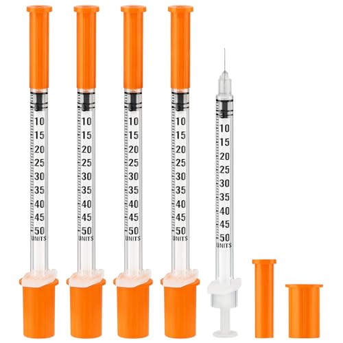 100 Pack 0.5ml/cc 31G 5/16Inch Syringes, Lab Syringes, Individual Package