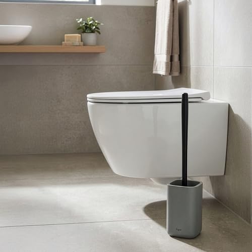 Image of Vigar Zense Toilet Brush and Holder Set, Polyresin Stone, Concrete