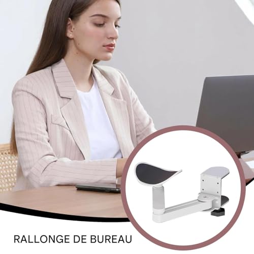 Extenseur de bureau réglable à 3 niveaux et support de bras pour table - 2