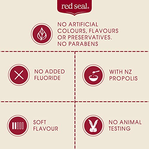 Red Seal Propolis Toothpaste – Toothpaste Made With 100% New Zealand Bee Propolis Extract, Anise, Peppermint, Eucalyptus Essential Oils - No Fluoride, No Preservatives, No Artificial Flavors Or Colors #TOP3