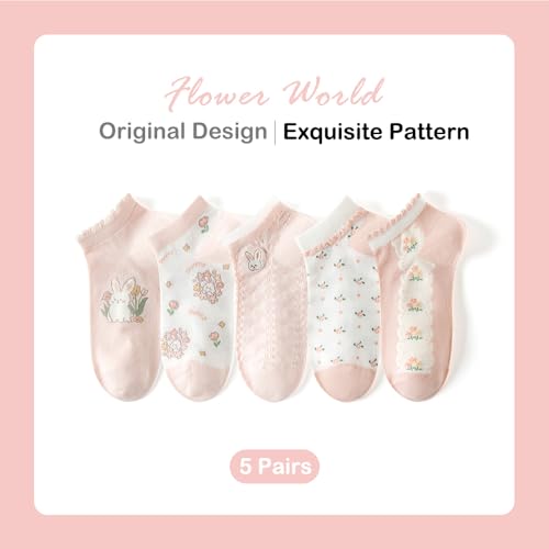 Cute Woman Socks Soft Breathable Pink Bear Ruffle Girls casual Socks3