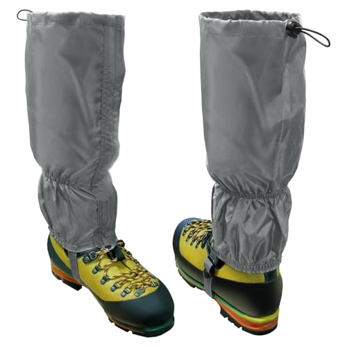 CampTeck U7296 Ghette Impermeabili Poliestere (Taglia Unica), Ghette Neve Escursionismo, Passeggiate, Orientamento, Alpinismo, Arrampicata, Caccia, Neve o Avventura - 1 Paio - Grigio