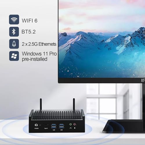 Mini PC Fanless Core i7 4K@60Hz Triple Display, WiFi6 - Imagen 6