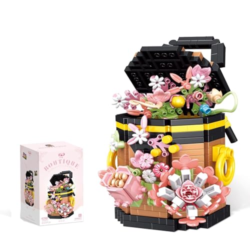 Pezicco Bloques de Construcción,Juguetes de Construcción Flores Puzzle Bricolaje Juego de Bloques Decoración Recogida Regalos Creativos (633pcs)