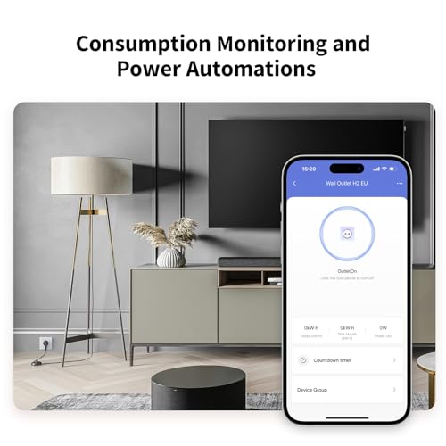 Enchufe pared H2 EU con Matter y monitoreo de energía inteligente 5