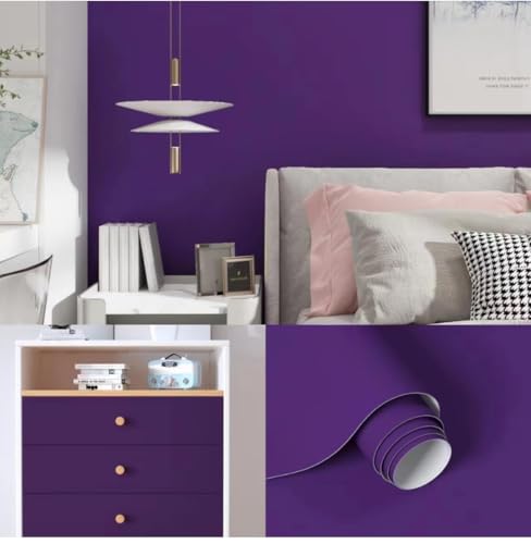 Image of DEEMUS Purple Matte Peel & Stick Self Adhesive Waterproof Sticker for Living Room, Bedroom Office,Almirah, Floor, Tabletop, Wall, Fridge,& Renovation Projects (2 x 25 Feet)