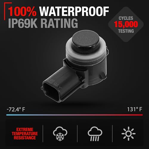 Image of T1A Front /Rear Bumper Parking Aid Sensor, 4-pc - Compatible with 2018-2019 Ford Edge, 19-21 Ford Explorer; 20-21 Lincoln Nautilus - Backup Reverse Parking Assist Kit - OEM HU5Z15K859AAT