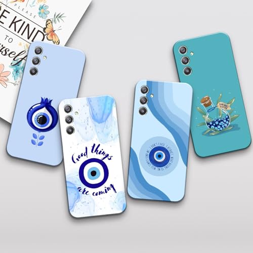 Image of COLORflow Back Cover Compatible with Samsung Galaxy A34 5G | Evil Eye Charm Color Customized Back Cover Compatible with Samsung Galaxy A34 5G