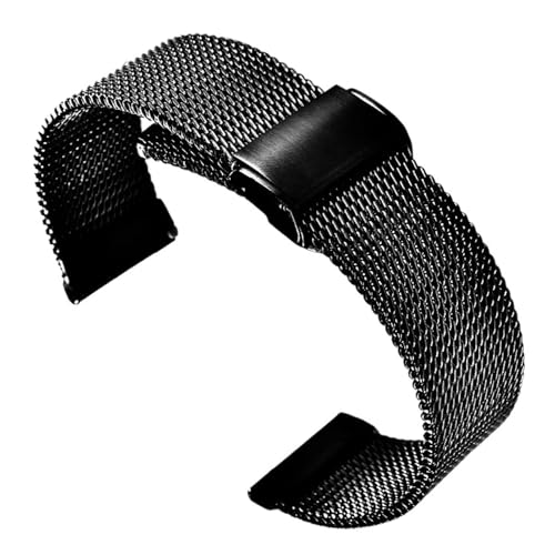 �~���m���b�V���X�e�����X�X�`�[���u���X���b�g �u���C�g�����O I-WC �V�`�Y�� �Z�C�R�[ �E�H�b�`�X�g���b�v �����Y ���O�W���A���[ 18 20 22mm �E�H�b�`�o���h�Ή�(Black,20mm)