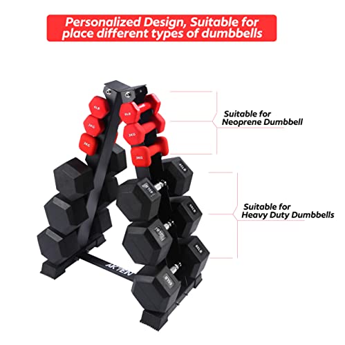 AKYEN A-Frame Dumbbell Rack Stand Only, 6 Tier Weight Rack for Dumbbells (800 Pounds Weight Capacity, 2022 Version)