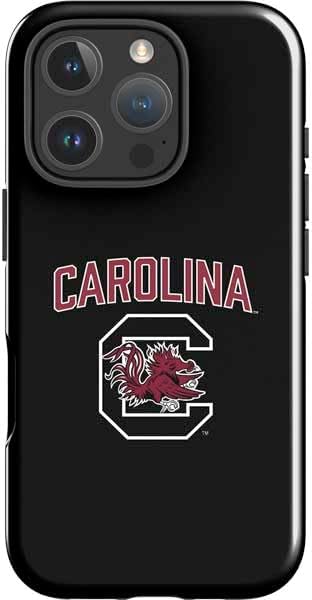 Skinit Impact Phone Case Compatible with iPhone 16 Pro - Officially Licensed University of South Carolina Gamecocks Logo Black Design