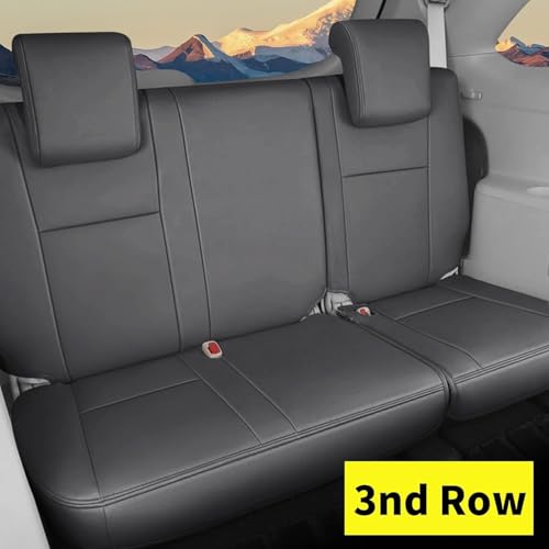 AOMSAZTO Custom Fit Seat Covers: for Toyota Highlander 2020 2021 2022 2023 2024 2025-Three-Row 7 Seats,Second Row Captain Chair Faux Leather-Dark Gray