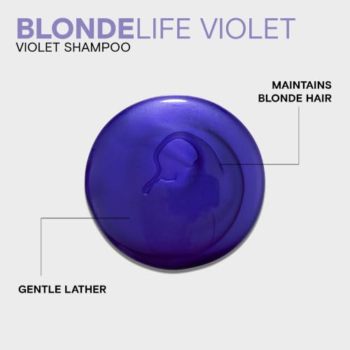 Joico Blonde Life Violet pourpre Shampooing ou revitalisant, Neutralise les tons laiton pour les cheveux blonds, renforcer les cheveux secs endommagés, avec huile de rose et kératine