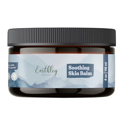 Image of Earthley Wellness Soothing Skin Balm, Natural Moisturizing Cream for Dry, Flaky, Itchy Skin, Calendula & Mango Butter, Family-Safe Formula, 4 oz