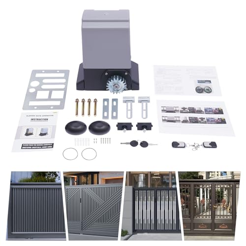 750W Motorización para Puerta Corrediza Motor Eléctrico Kit Motorización Motor Puerta Corrediza Eléctrica Puerta Garaje,Motor Automático de Puerta con Control Remoto