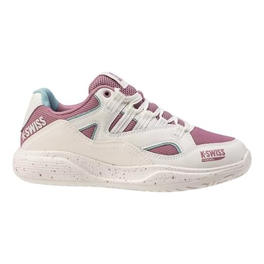 K-Swiss Donna Tura Team Padel Tennis Shoe, White Lilas - Turchese pastello, 39 EU
