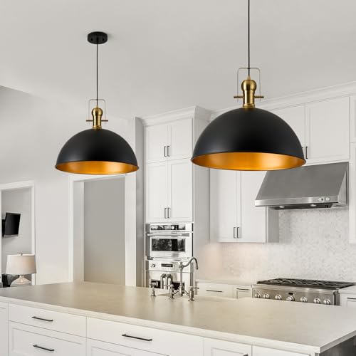 Image of 18 Inch Black Farmhouse Pendant Lights for Kitchen Island 1 Pack