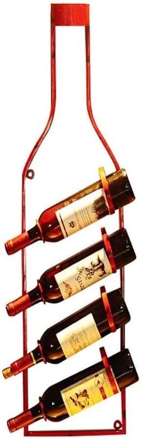Crafties Art Wall Mount 4 Bottles Metallic Wine Rack | Wine Bottle Holder/Organizer/Display Shelf/Storage Rack (Red)-image-15