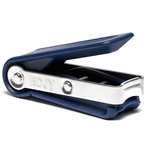 EDJY Fingernail Cutter - Precision Stainless Steel Nail Cutter for Fingernails | Sharp Blade, Ergonomic Design, Durable & Rust-Resistant | Ideal for Men and Women | Navy