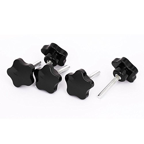 Aexit M8x50mm Thread Clamps 50mm Dia Star Head Screw Clamping Knob Strap Clamps Grips 5Pcs