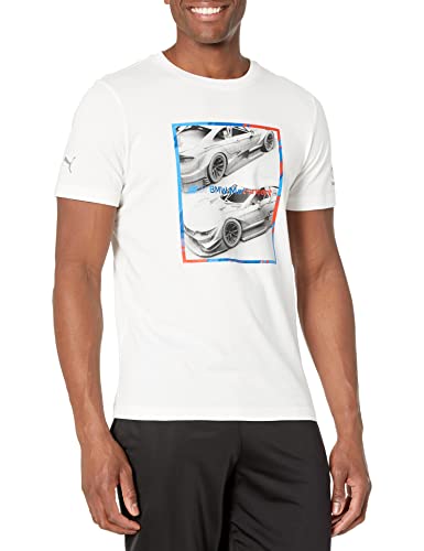 T-shirt BMW MMS Puma blanc en taille S pour homme avec logo graphique sport
