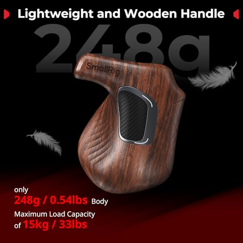 Image of SmallRig Rotating Right-Side Wooden Handle for ARRI Rosette, Load Capacity to 15kg / 33lbs, Flexible Position Adjustment, Ergonomic Design & Anti-Slip Design