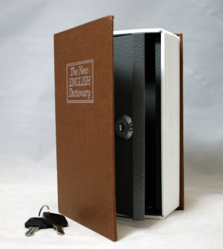 Bluedot Trading Dizionario Libro Segreto Nascosto Sicuro con Serratura a Chiave, Brown, Small