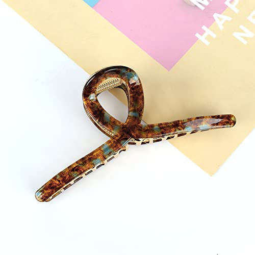 Big Hair Claw Clips Butterfly Barrettes Claw Clips For Women Acetate Claw Clips Metal Hair Clip For Girls Large Hair Accessories For Long Thick Hair (Brown Green) #TOP6