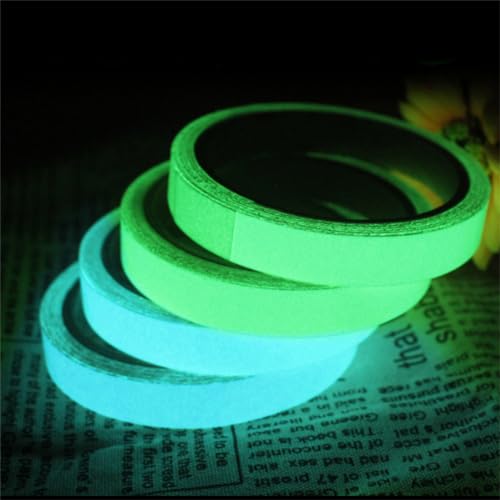 Image of Glow in The Dark Tape - 33 FT X 0.5 Inch Luminous Photoluminescent /Luminescent Emergency Roll Safety Egress Markers Stairs, Walls, Steps, Exit Sign. Glowing Pro Theatre Stage Floor