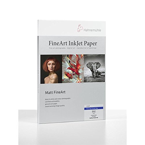 Hahnemühle10641701 Digital FineArt Photo Rag Paper, 308 g/m², Cover Edge DIN A3+, 329 x 483 mm, White