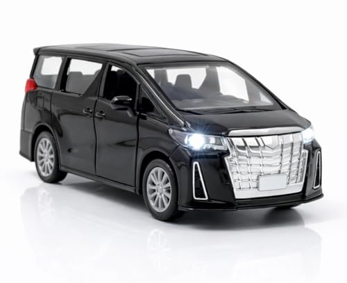 Image of 1:36 Scale Toyota Alphard Toy Car - Vellfire Die-Cast Metal Pull Back MPV Model with Openable Doors, Lights & Sound - Alloy Mini Car Gift for Kids, Boys & Collectors (Black)