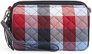 Vera Bradley Women's Cotton All in One Crossbody Purse With RFID Protection, Patriotic Plaid - Recycled Cotton, One Size