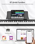 STRICH 88 Key Digital Piano pliable en pleine dimension avec clés sensibles semi-pondérées, ensemble de piano électrique portable pour débutant, ensemble avec pédal de maintien, casques, repos musical, SEP-88F