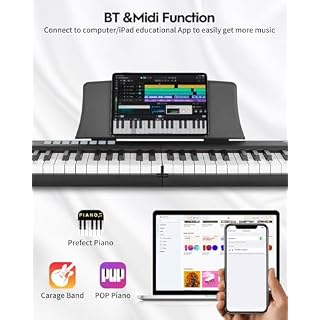 STRICH 88 Key Digital Piano Foldable Full Size Electric Keyboard with Semi-Weighted Sensitive Keys, Portable Electric Piano Set for Beginner, Bundle with Sustain Pedal, Headphones, Music Rest, SEP-88F - Les Beatles, Paul McCartney, John Lennon, RIngo Starr, George Harrison STRICH 88 Key Digital Piano Foldable Full Size Electric Keyboard with Semi-Weighted Sensitive Keys, Portable Electric Piano Set for Beginner, Bundle with Sustain Pedal, Headphones, Music Rest, SEP-88F – Image 5