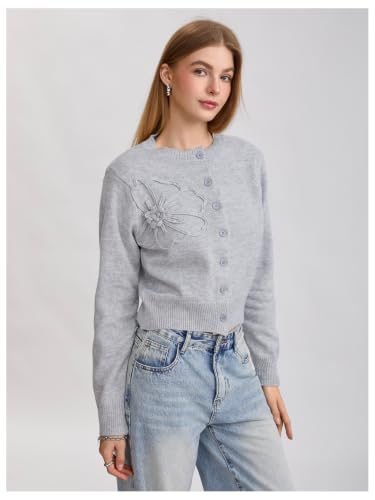Image of SOLY HUX Women's Button Down Cropped Lightweight Cardigan Sweater | Cute Fall Fashion, 2026