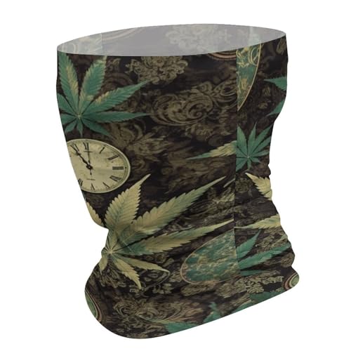 A Puff in Time Weed Marijuana Neck Gaiter UV Sun Protection Balaclava Breathable Ski Face Mask for Men Women Versatile Cover Scarf Bandana Head Wrap2