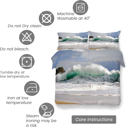 Parure de lit 240 x 260 flots en microfibre douce et finitions premium - 7