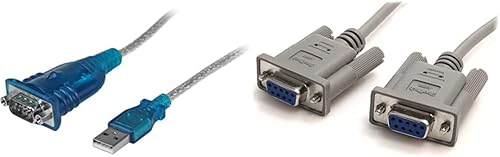 StarTech.com 1 Port USB to Serial RS232 Adapter & 10' RS232 Serial Null Modem Cable - Null Modem Cable - DB-9 (F) to DB-9 (F) - 10 ft (SCNM9FF)