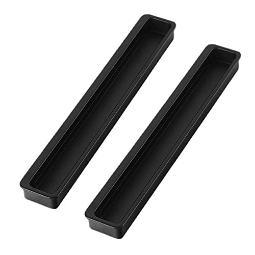 2 Manijas ocultos de Aleación de aluminio Manillas cajón ranurado incrustado Tiradores empotrados deslizantes picaportes de Armario mango invisible Perilla Gabinete (Hole distance 192mm,negro)