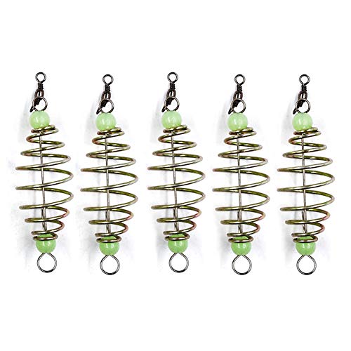 Alimentador Pesca 5pcs Herramienta Soporte Carpa Resorte Acero Inoxidable con Bolas Luminosas Señuelo Cebo Profesional Accesorios Aparejos Colgantes en línea
