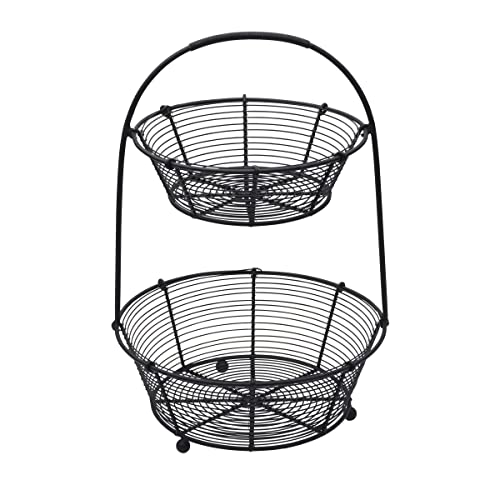 Gourmet Basics by Mikasa Tulsa Fruit Metal Storage Basket, 2-Tier - Thumbnail 4