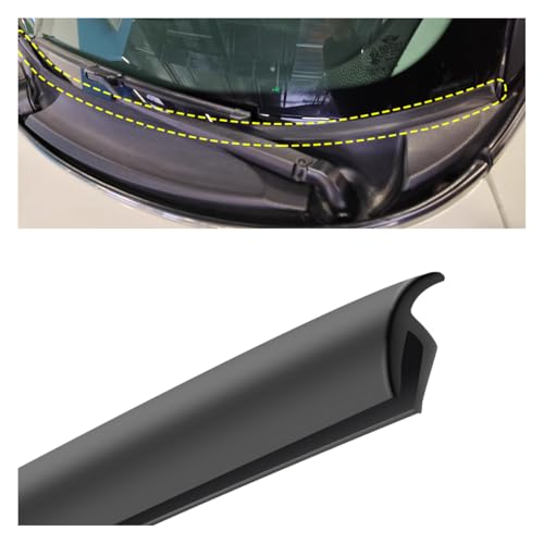DUSCOKE 1.7M/5.6Ft Car Windshield Cowl Rubber Seal Strip Car Weather Stripping Window Door Seal Strip Cuttable Auto Front Rear Windshield Sunroof Seal Molding Trim Strips for Cars Truck SUV (1PC)