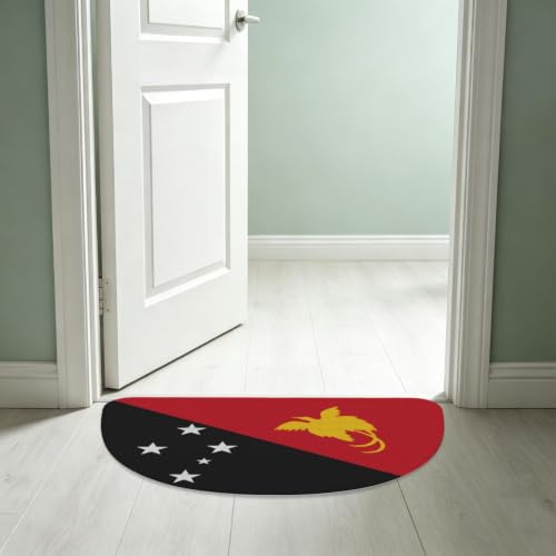 Tapete de franela semicircular para puerta de interior lavable de 66x102 cm 3