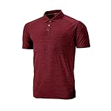 wundou(ウンドウ) フィットネス ポロシャツ P715 バーガンディミックスブラック L