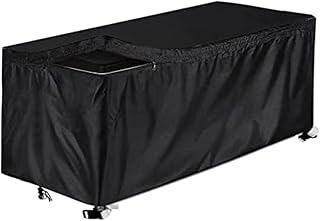 Cubierta resistente al agua para almacenamiento al aire libre, rectangular, protector de muebles de patio, color negro, varios tamaños (S: 123 x 62 x 55 cm)