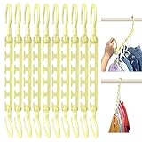 Wonder Hanger Max 10-Pack Space Saving Hangers, Reinforced Hooks Swivels 360°, Cascading Hanger, Teens, College Dorms, Kids & Closet Organizer, Assembled – Pastel Yellow