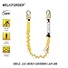 WELKFORDER 6-Foot Shock Absorber Stretchable Safety Lanyard with Double Snap Hook Connectors ANSI Z359.13-2013 Compliant Fall Protection Equipment