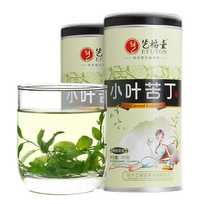 Kudingcha 花卉中药 tea艺福堂 中国茶叶包邮花草茶绿茶红茶青山绿水养生茶小叶苦丁茶 125g/罐