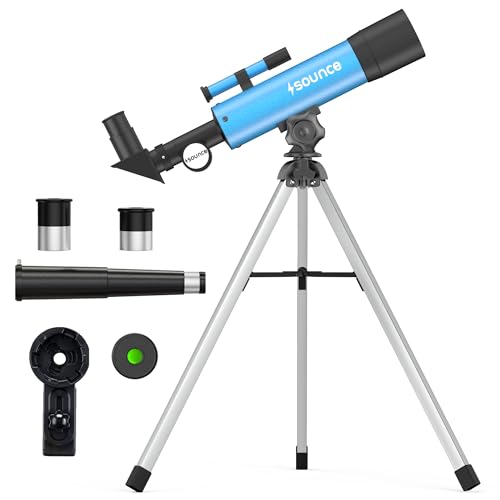 Image of Sounce 50 /360 HD Zoom Refractor Telescope 90X High Magnification, 360 Adjustable Tripod Stand, Clear Long Distance Viewing for Moon, Stars, Wildlife & Outdoor Exploration